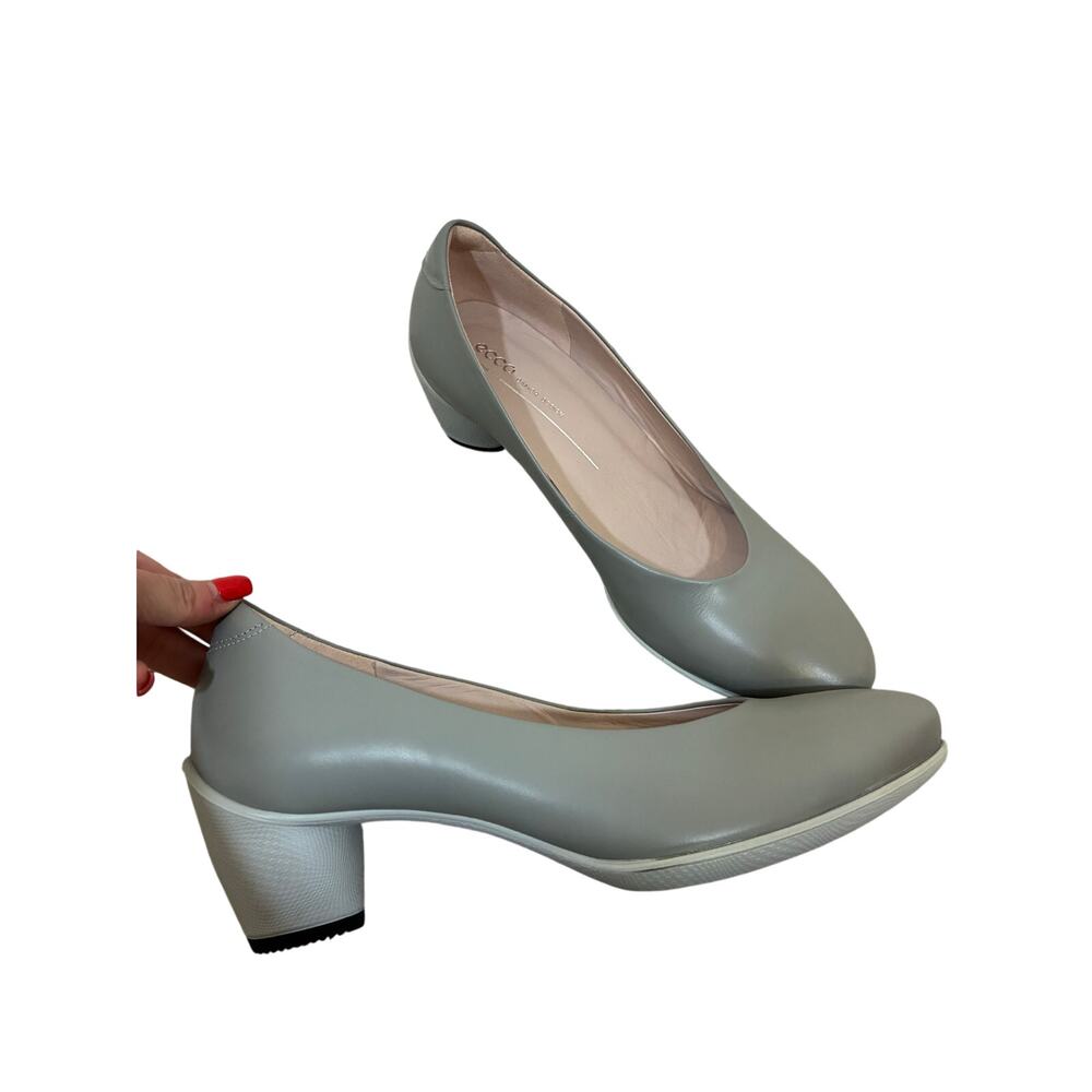 ECCO Sculpted 45 Plain Gray Leather Comfort Heels Casual Pumps Womens EU 41 - Picture 3 of 7